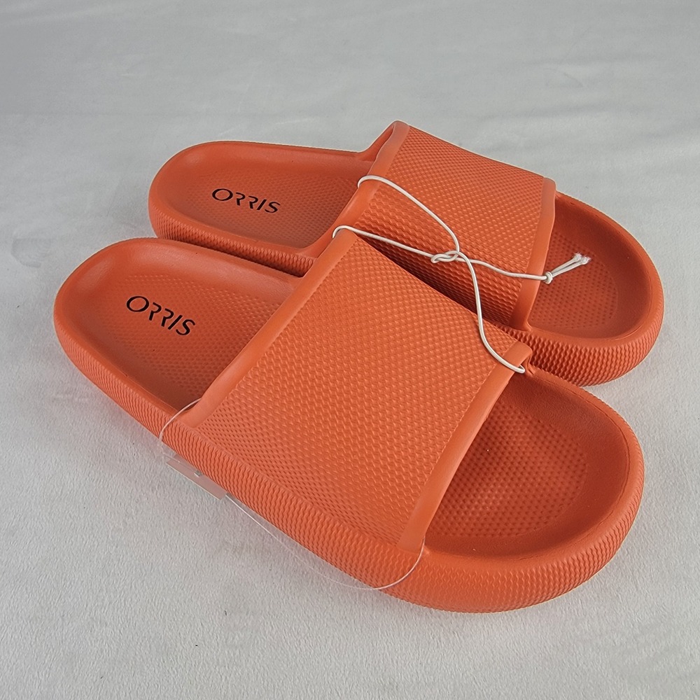 ORRIS Orange Cloud Slide Sandals Lightweight Foam Platform Slipper Unisex Size 8
